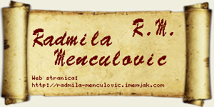 Radmila Menčulović vizit kartica